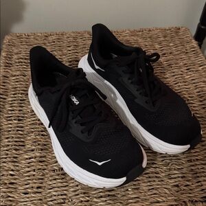 Hoka Black and White Athletic Sneakers
